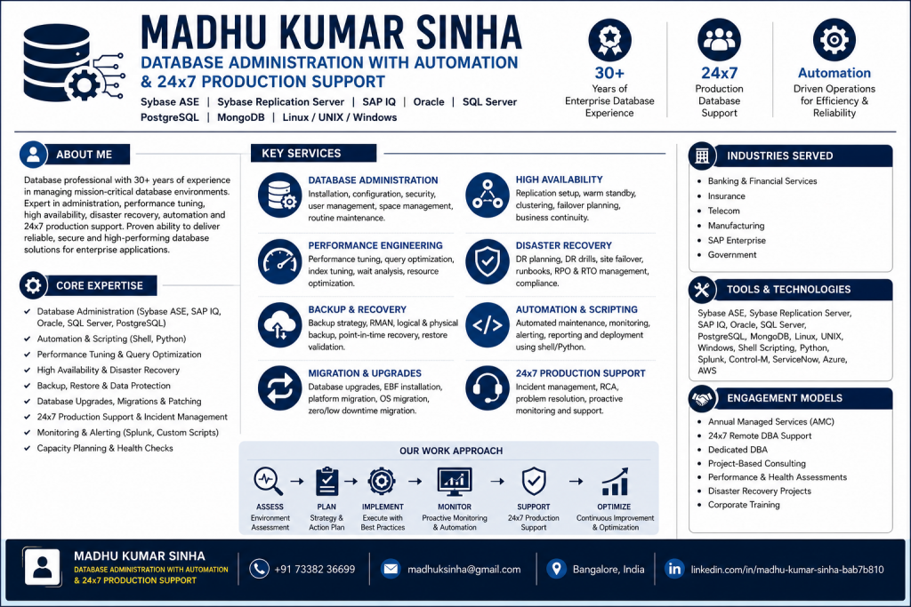 MADHU DATABASE CONSULTING SERVICES